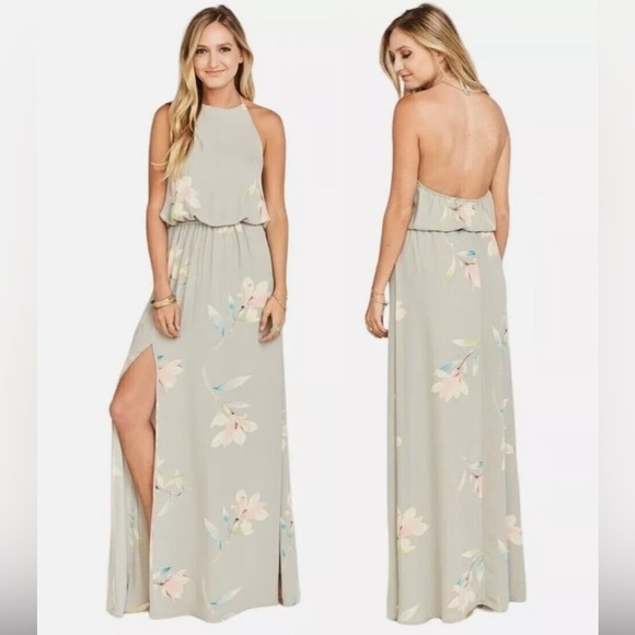 NWT! Show Me Your Mimi Heather Halter Maxi Dress Lilly Showers Size Small - Picture 1 of 11